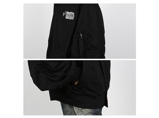 Balenciaga Giacca Bomber con Cappuccio Imbottita Nero - vista 5