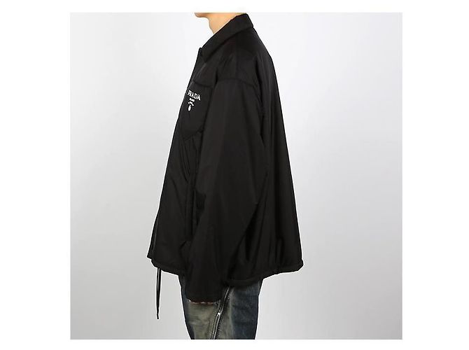 Prada Giacca imbottita con logo Rynylon Nero - vista 3