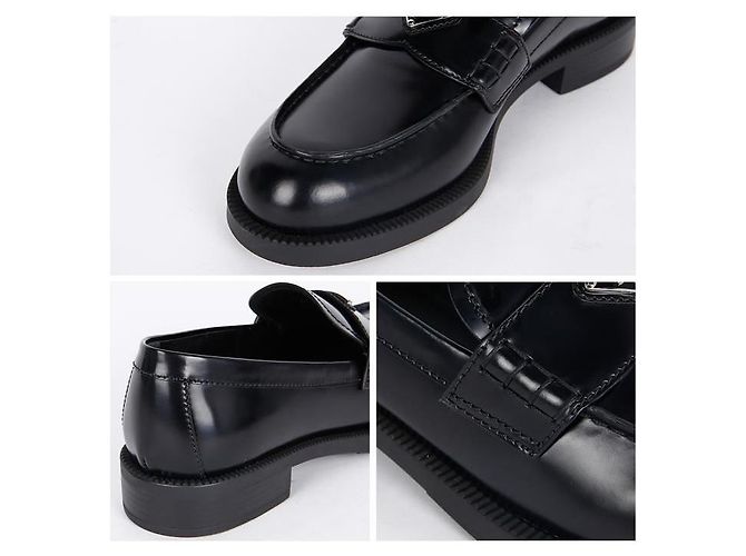 Prada Mocasín cepillado con logo triangular Negro - vista 5