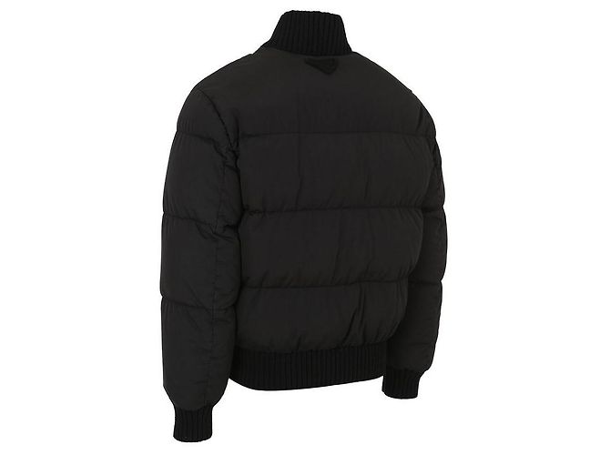 Prada Medium Weight Cotton Down Jacket Black - view 5
