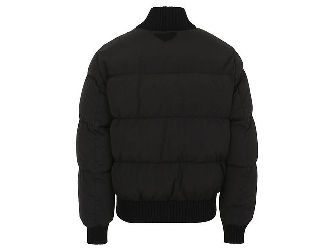 Prada Medium Weight Cotton Down Jacket Black - view 6