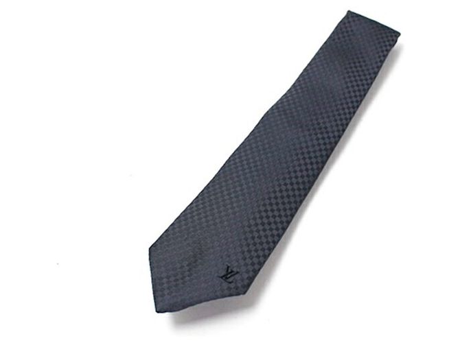 Louis Vuitton Silk Tie Damier Pattern LOUIS VUITTON Men's Brown - view 8