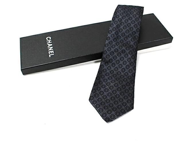 CHANEL silk tie pattern men's Black - view 2