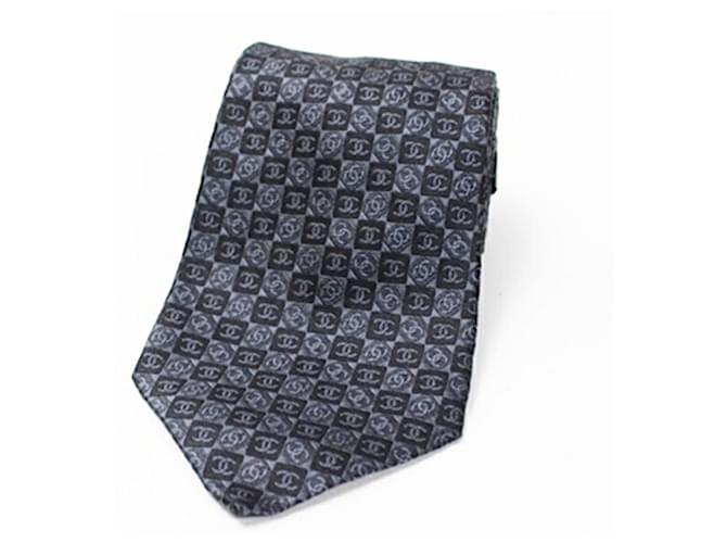 CHANEL silk tie pattern men's Black - view 3