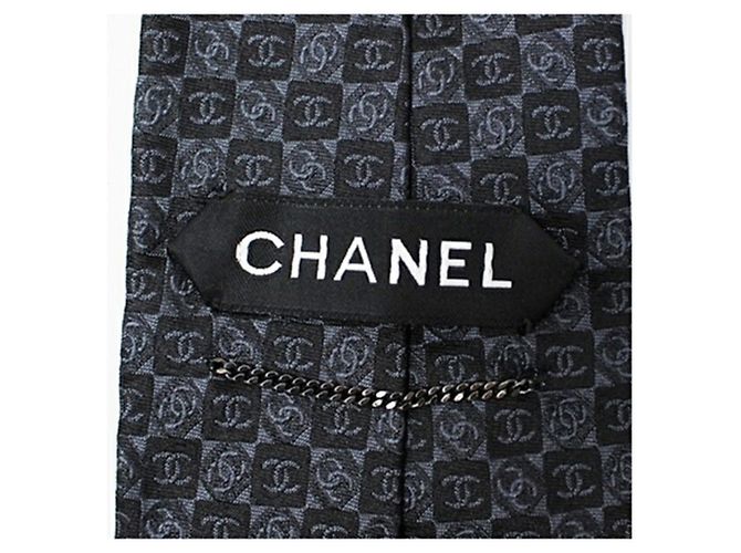 CHANEL silk tie pattern men's Black - view 5