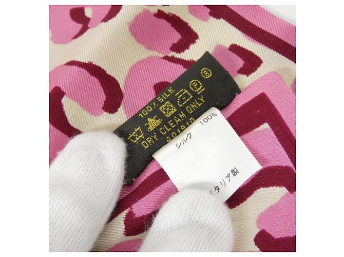 Foulard in seta rosa Louis Vuitton - vista 6