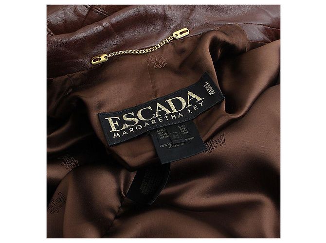 Escada Giacca da uomo in pelle di agnello marrone con zip - vista 3
