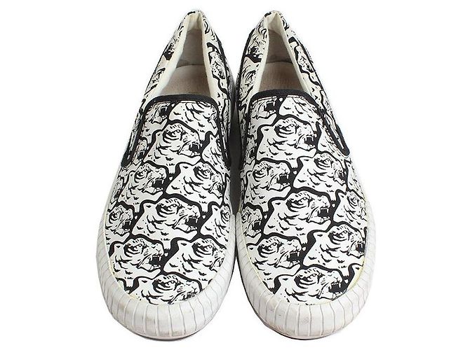 Kenzo Mocassini Tigre Nero e Bianco da Uomo - vista 2