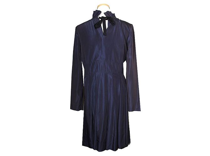 Marni Abito in misto seta blu navy Rosso - vista 2