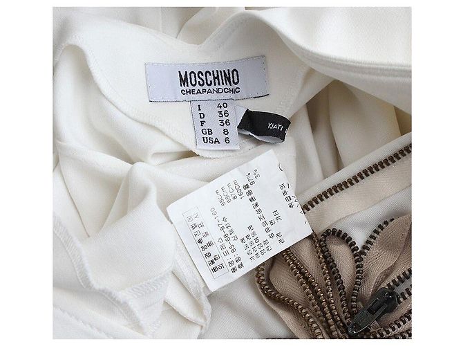 Moschino Abito bianco con dettagli zip Chip Chic - vista 3