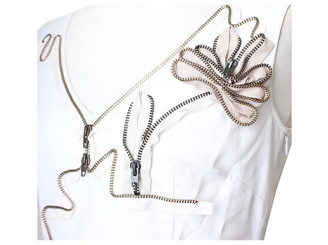 Moschino Abito bianco con dettagli zip Chip Chic - vista 4