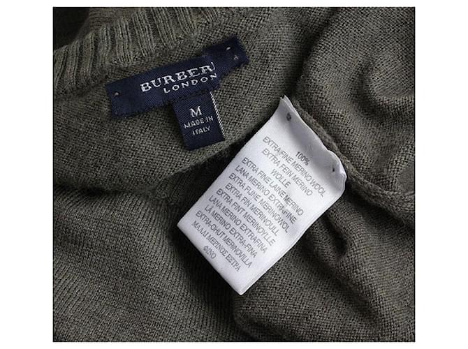 Burberry Pullover aus 100% Schurwolle in Olivgrün - Ansicht 3