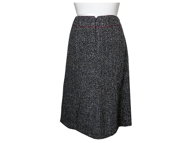 Chanel Falda de tweed blanco y negro - vista 2
