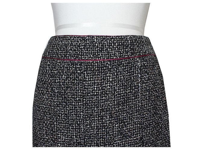 Chanel Falda de tweed blanco y negro - vista 4