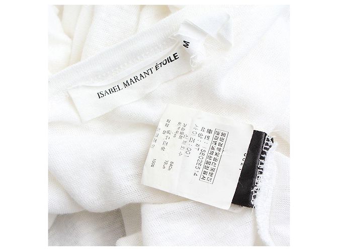 Ivory U-Ausschnitt Leinen T-Shirt von Isabel Marant Étoile Weiß - Ansicht 3