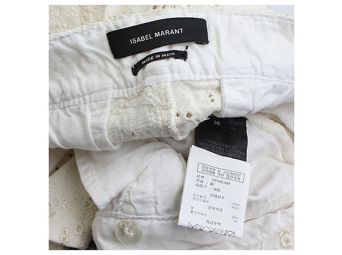 Pantalones de ojales marfil Isabel Marant Blanco - vista 3