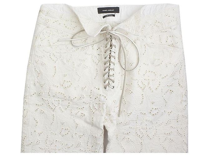 Pantalones de ojales marfil Isabel Marant Blanco - vista 4