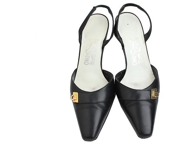 Salvatore Ferragamo Schwarze Gancini Slingback-Schuhe - Ansicht 2
