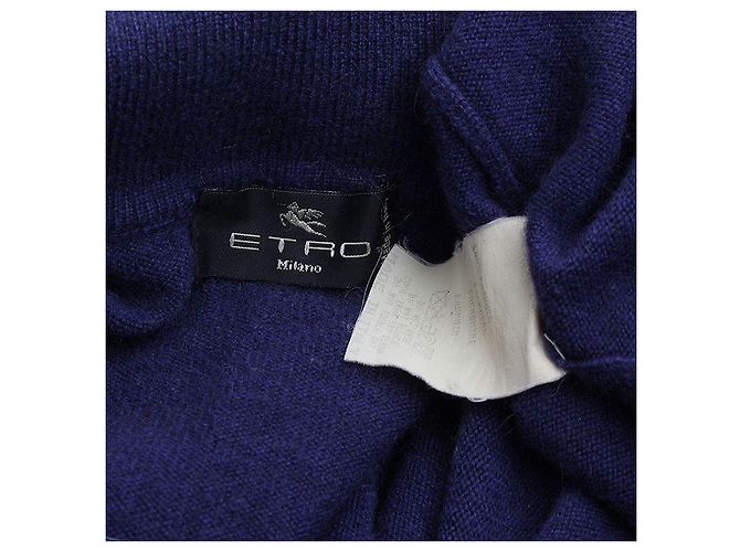 Etro Top de punto de cuello alto azul marino - vista 3