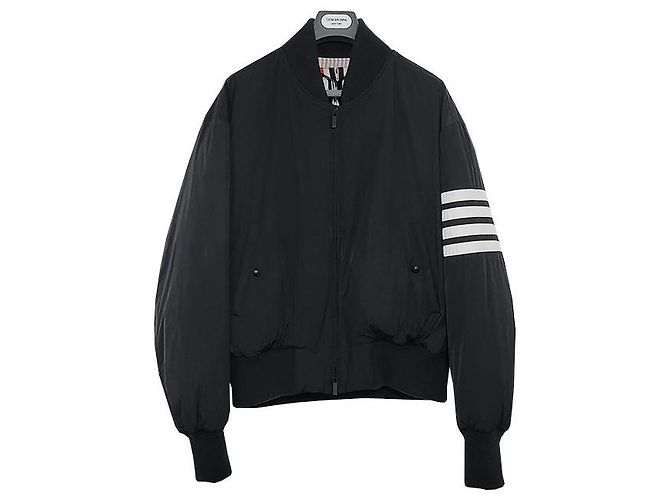 Thom Browne Chaqueta Bombardera Oversized de Plumas de Ganso con Rayas Carbón - vista 2