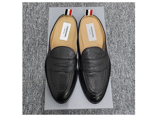 Thom Browne Varsity Grain Leather Penny Loafer Mule - view 16