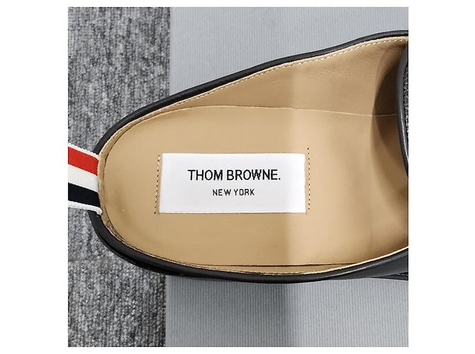 Thom Browne Varsity Grain Leather Penny Loafer Mule - view 20