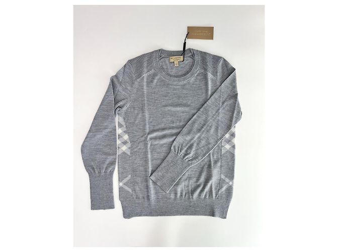 Burberry Meigan Wollkarierter Damenstrickpullover MITTELGRAU Braun - Ansicht 13