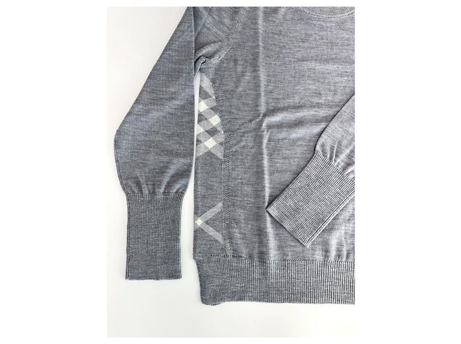 Burberry Meigan Wollkarierter Damenstrickpullover MITTELGRAU Braun - Ansicht 14