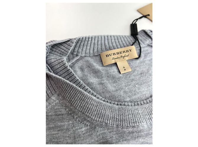 Burberry Meigan Wollkarierter Damenstrickpullover MITTELGRAU Braun - Ansicht 15