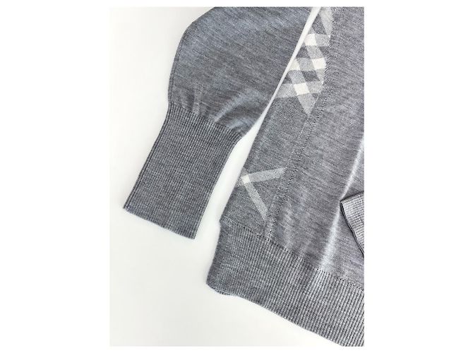Burberry Meigan Wollkarierter Damenstrickpullover MITTELGRAU Braun - Ansicht 17