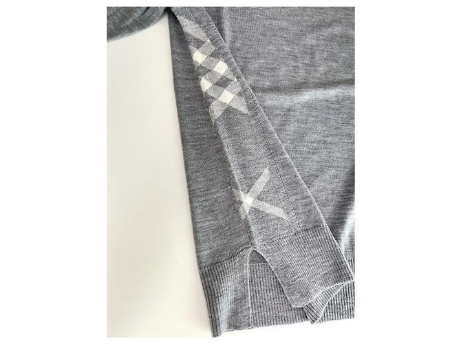 Burberry Meigan Wollkarierter Damenstrickpullover MITTELGRAU Braun - Ansicht 19