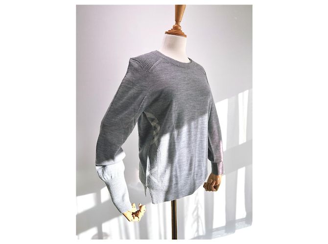 Burberry Meigan Wollkarierter Damenstrickpullover MITTELGRAU Braun - Ansicht 23