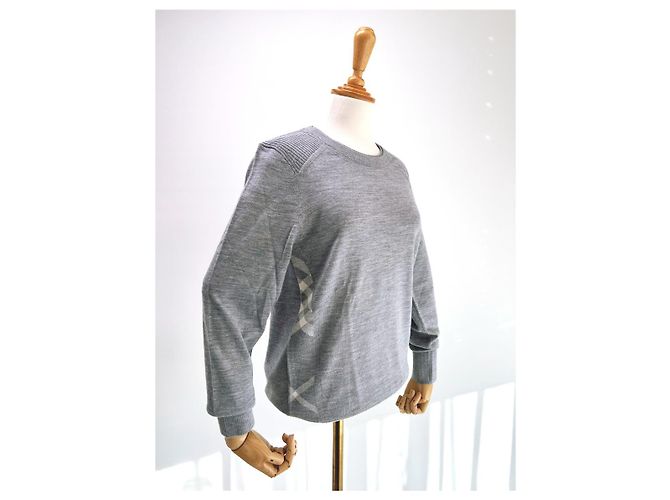 Burberry Meigan Wollkarierter Damenstrickpullover MITTELGRAU Braun - Ansicht 7