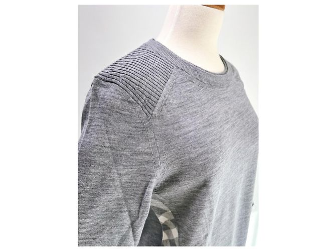 Burberry Meigan Wollkarierter Damenstrickpullover MITTELGRAU Braun - Ansicht 9