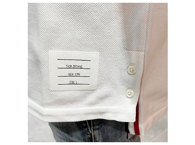 Thom Browne Cotton Pique Center Back Three Stripe Relaxed Fit T-Shirt - view 16