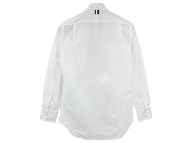 Thom Browne Camicia Plaque in Grosgrain con Tre Strisce Bianco - vista 12