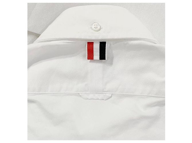 Thom Browne Camicia Plaque in Grosgrain con Tre Strisce Bianco - vista 14
