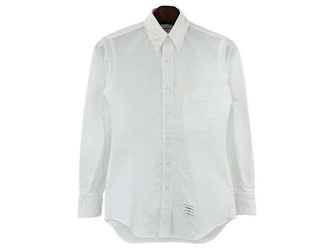 Thom Browne Camicia Plaque in Grosgrain con Tre Strisce Bianco - vista 2