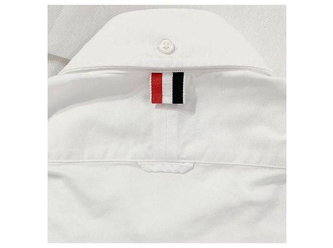 Thom Browne Camicia Plaque in Grosgrain con Tre Strisce Bianco - vista 5