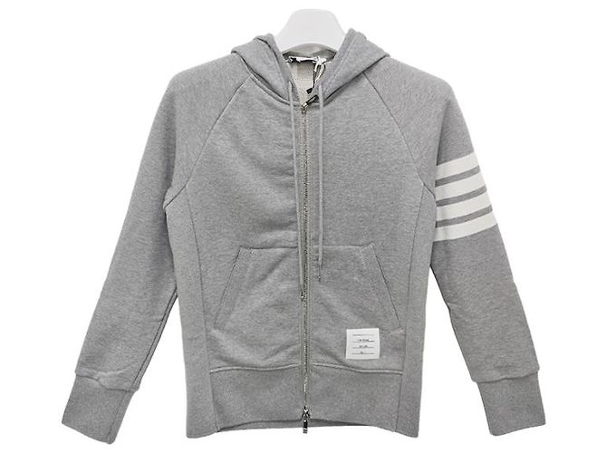 Thom Browne Giacca con cappuccio a righe diagonali classiche Marrone - vista 13