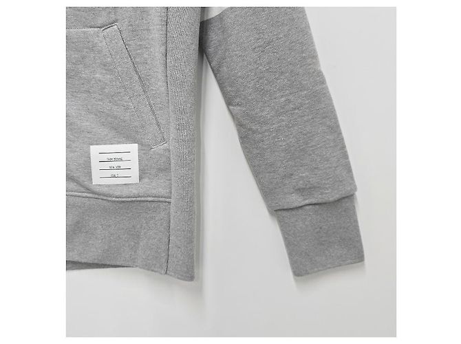 Thom Browne Giacca con cappuccio a righe diagonali classiche Marrone - vista 17