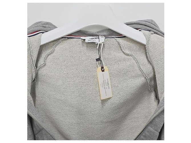 Thom Browne Giacca con cappuccio a righe diagonali classiche Marrone - vista 20
