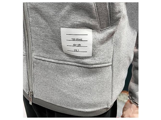 Thom Browne Giacca con cappuccio a righe diagonali classiche Marrone - vista 27