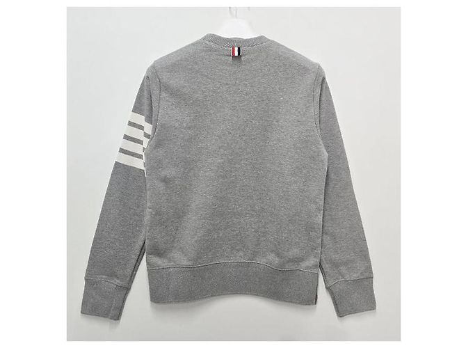 Thom Browne Diagonal Stripe Loopback Classic Sweatshirt Light Gray - view 2