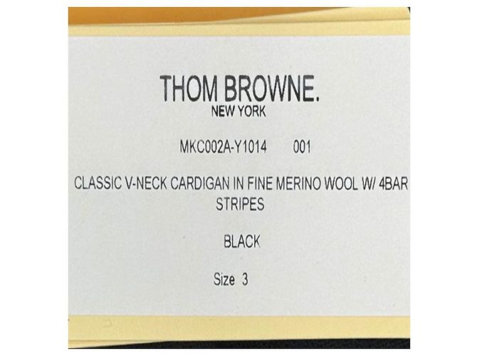 Thom Browne Cardigan aus Merinowolle mit diagonalen Streifen Schwarz - Ansicht 7