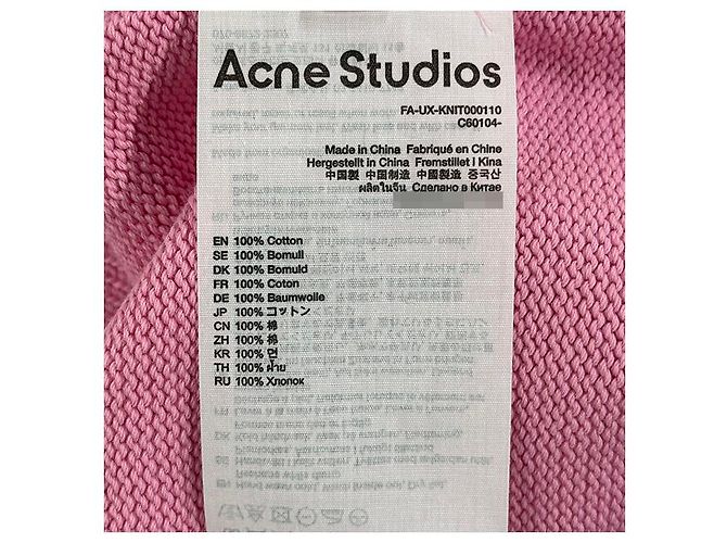 V-Ausschnitt Cardigan aus Bio-Baumwolle mit Acne-Logo - Cameo Pink - Ansicht 15