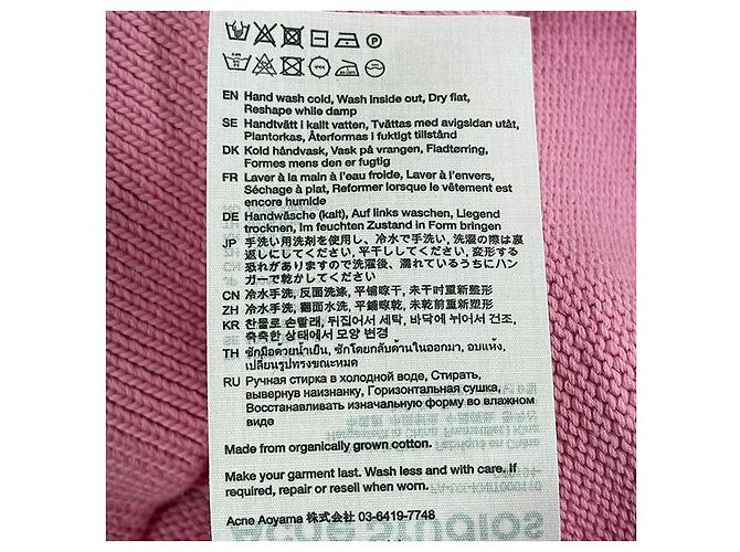 V-Ausschnitt Cardigan aus Bio-Baumwolle mit Acne-Logo - Cameo Pink - Ansicht 7