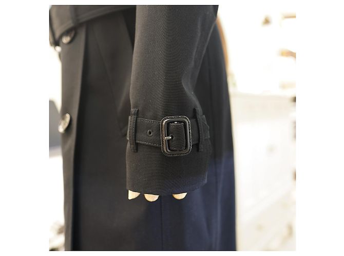 Abrigo Trench Largo Harbourne Burberry Negro - vista 11