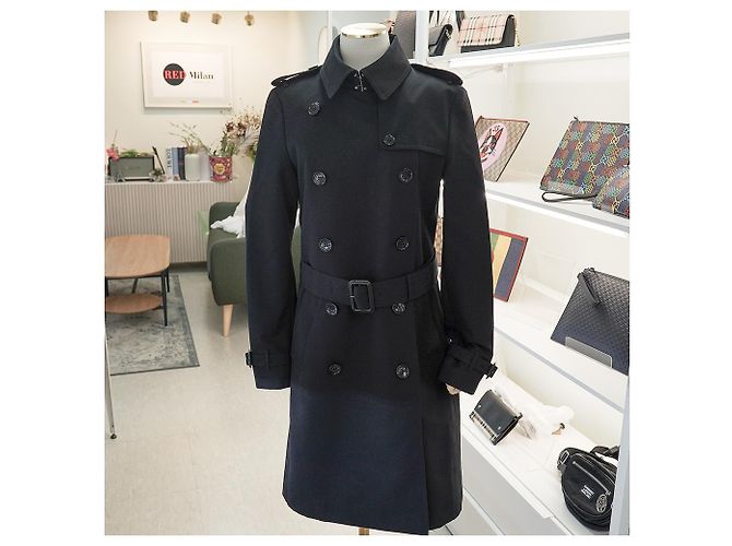 Abrigo Trench Largo Harbourne Burberry Negro - vista 2