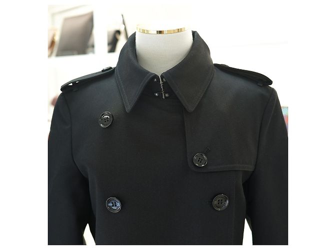 Abrigo Trench Largo Harbourne Burberry Negro - vista 4